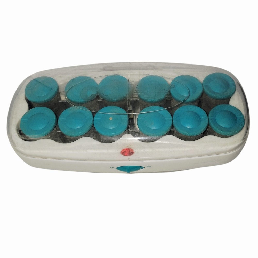 Conair Xtreme Big Curls 12 Jumbo Hot Rollers Set w Lid Tested Working - Picture 3 of 8